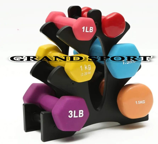 حامل دامبلز بلاستيك 6 قطع - جراند سبورت